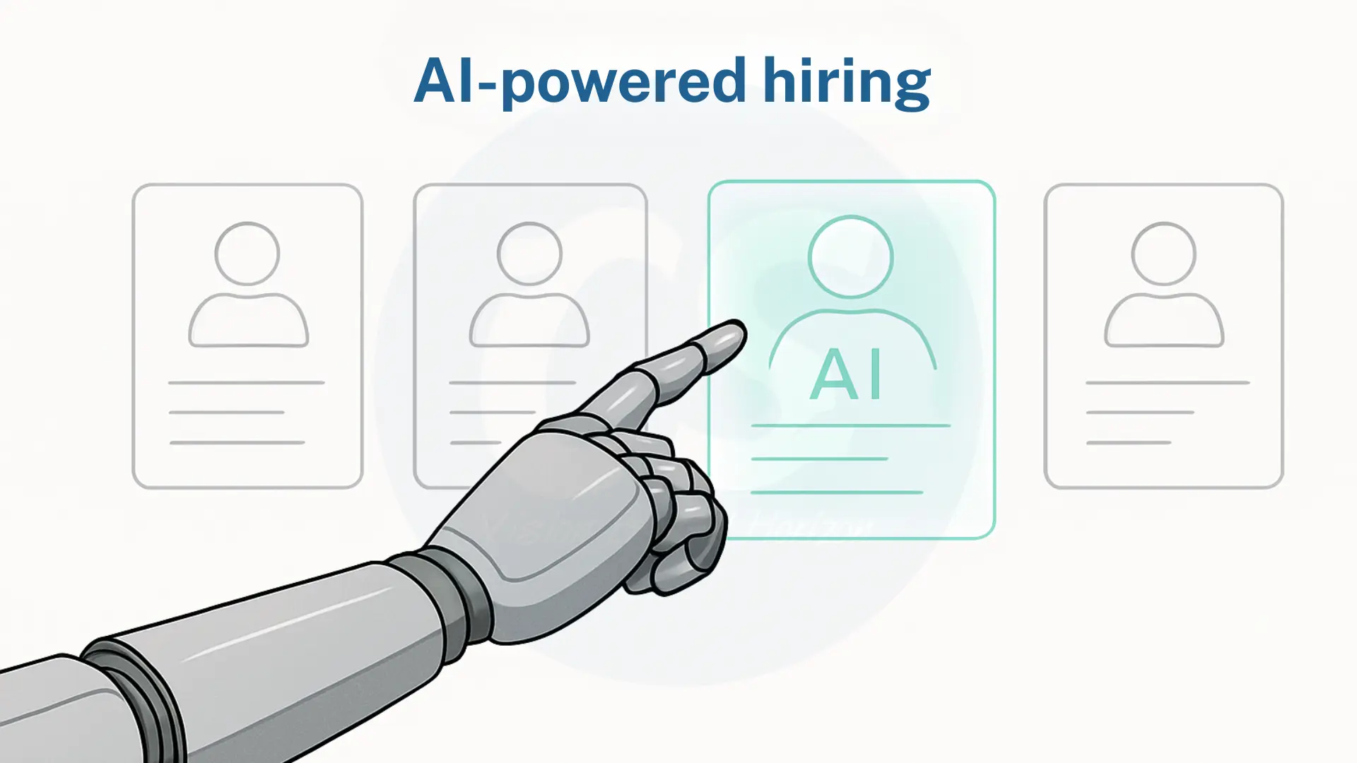 AI robotic hand showing human screening