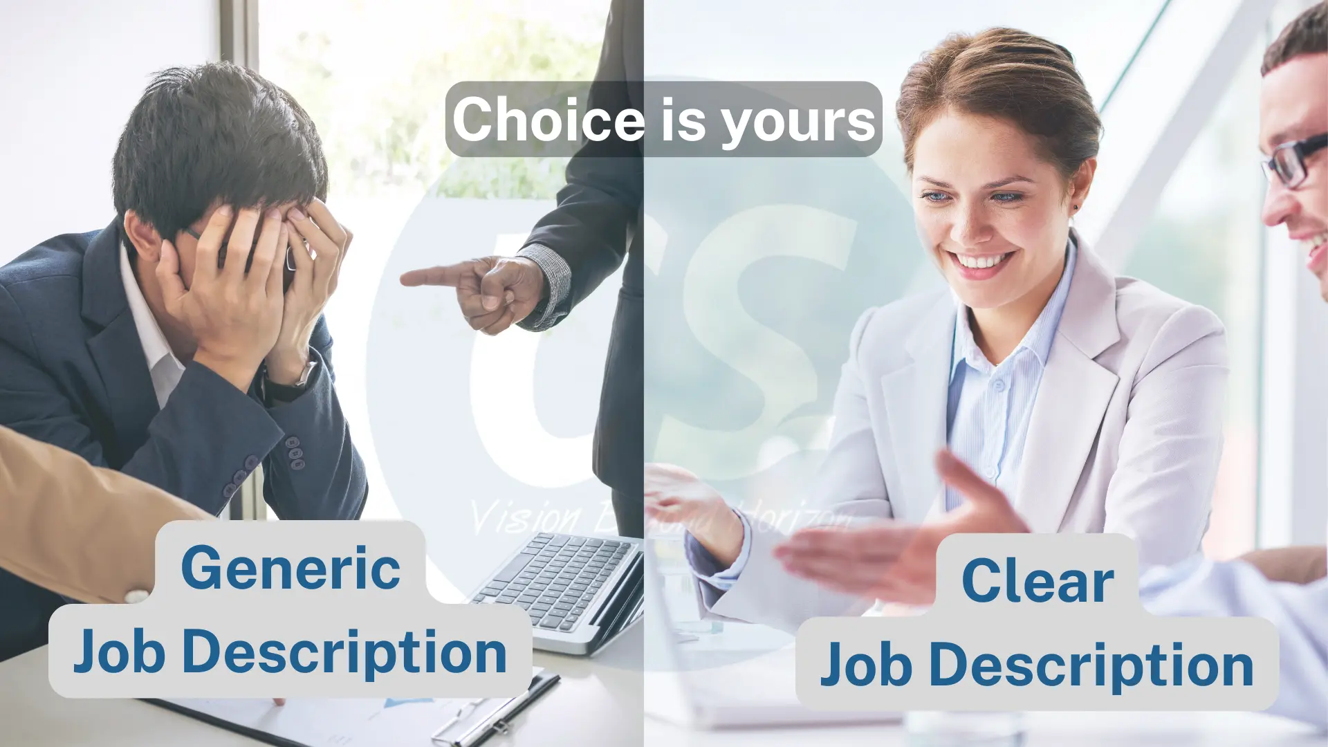 One recruiter struggling with a generic job description and another one is thriving with a clear job description